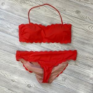 J.Crew Scallop piqué bandeau bikini